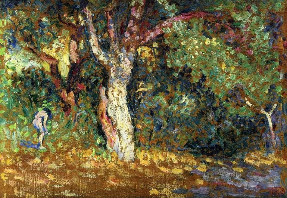 Studio per Nel bosco con nudo femminile